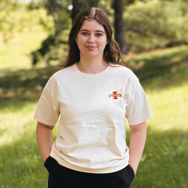 Comfort Wash I-State Cream Short Sleeve T-Shirt